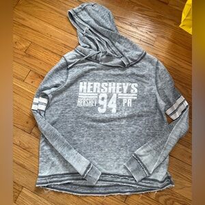 Hershey's Women's Gray Long Sleeve Hooded Tee